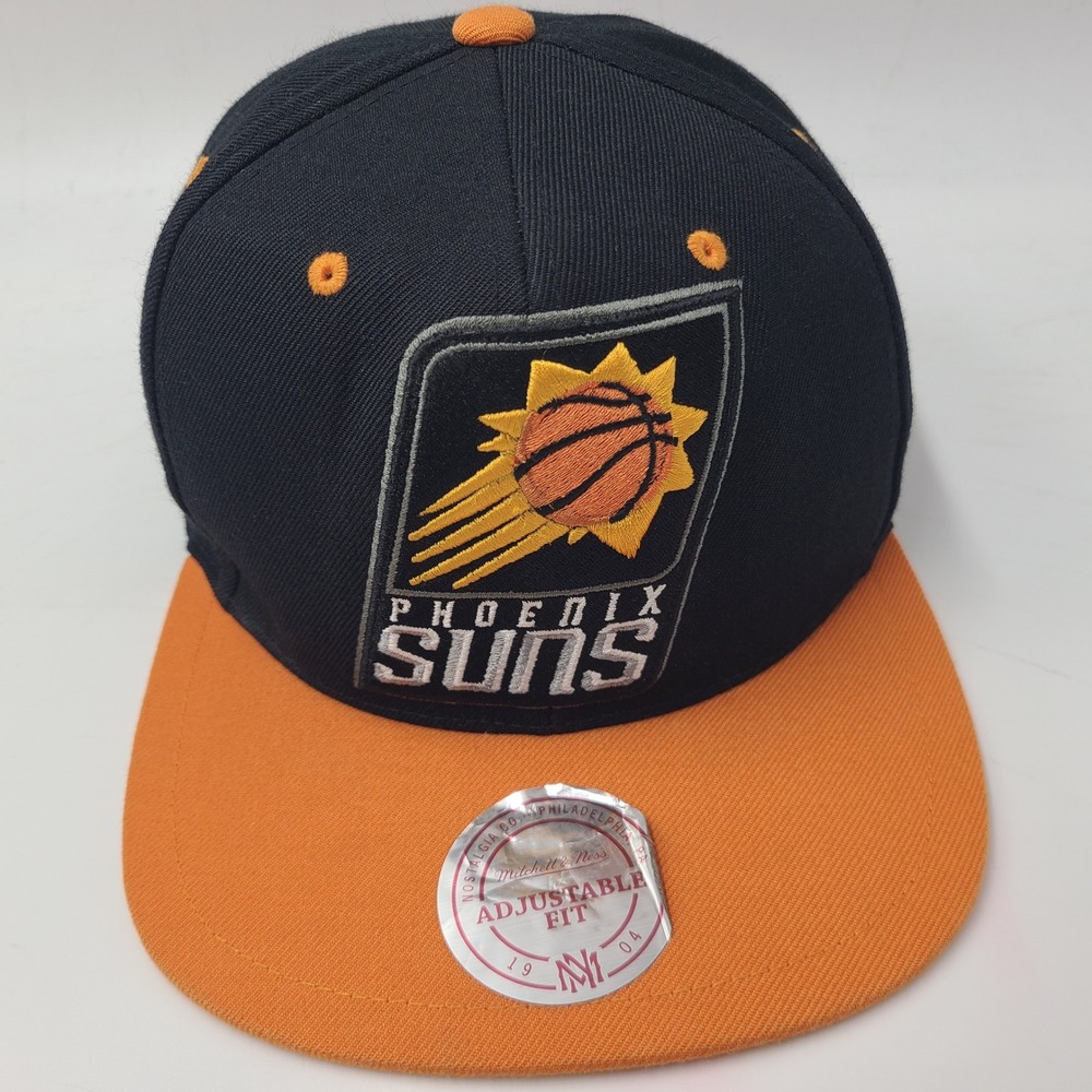Phoenix Suns Hat Snapback Mitchell & Ness Black Orange NBA Basketball Logo Men